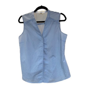 Reitman’s blue stripped button up